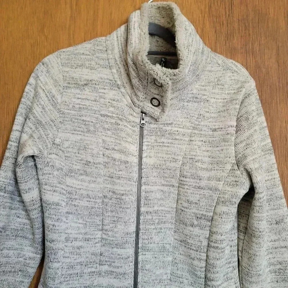 Kuhl Sweater Womens Small Cream Alaska Long Full Zip Pockets Travel Grey - Picture 3 of 13